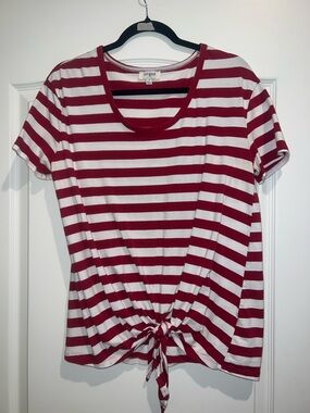 Umgee red and white stripe top size small